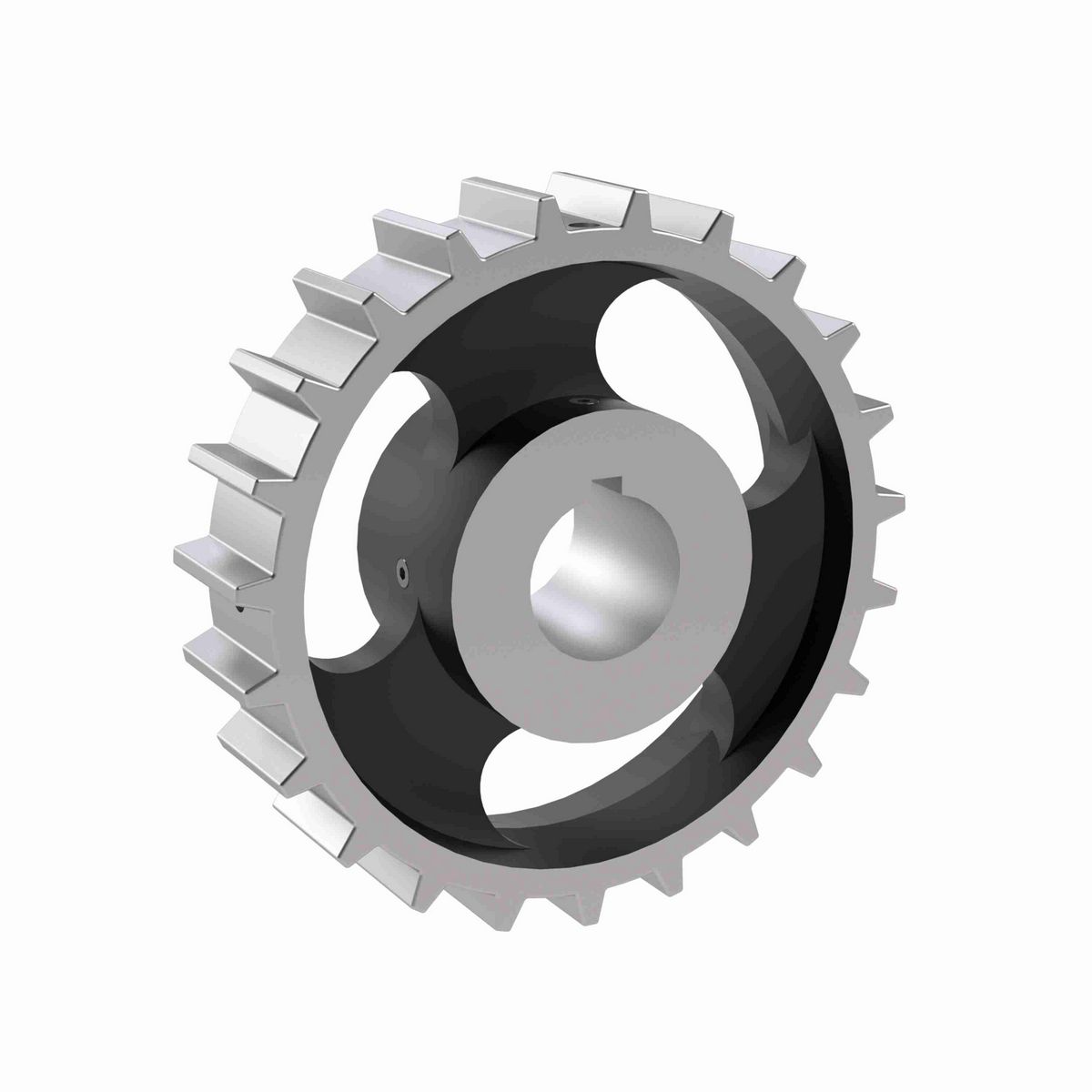 Rexnord 881 Series Solid One Piece Cast Iron Sprocket with 23 Teeth and a 1in Round Shaft-Ready Bore with Keyway & Setscrew - 401-287-4