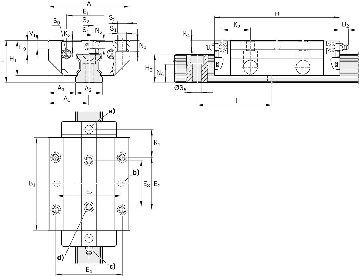 Шариковая каретка NRFG из нержавеющей стали Resist NRII Bosch Rexroth KWD-030-FLS-C0-H-0 [R200279314]