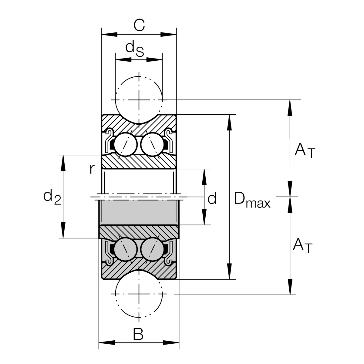 Направляющий ролик INA LFR5208-40-2RS-RB