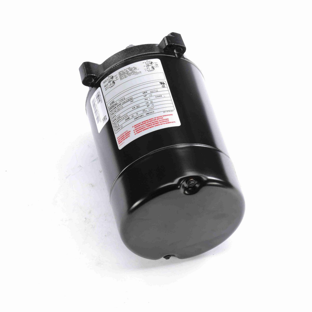 Century Jet Pump Motor, 1/2 HP, 1 Ph, 60 Hz, 230/115 V, 3600 RPM, 56C Frame, ODP - K1052