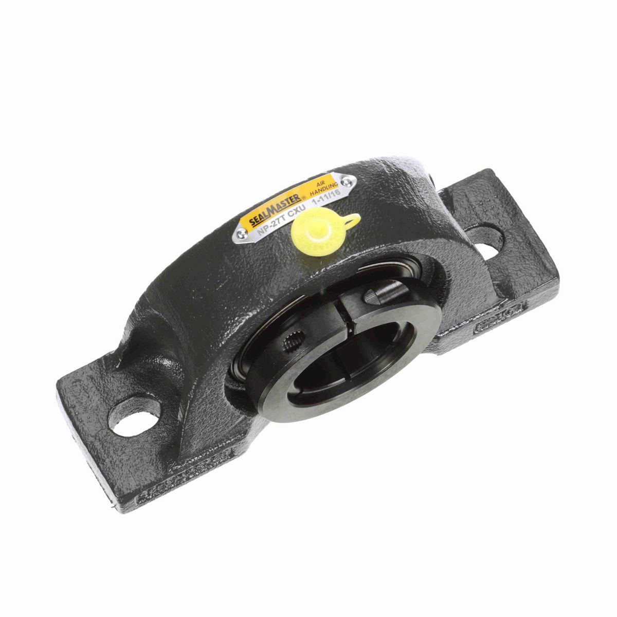 Sealmaster Mounted Cast Iron Two Bolt Pillow Block Ball Bearing - 52100 Bearing Steel, Black Oxided - Concentric Lock - Air Handling Housing Fit, Noise Tested - NP-27T CXU