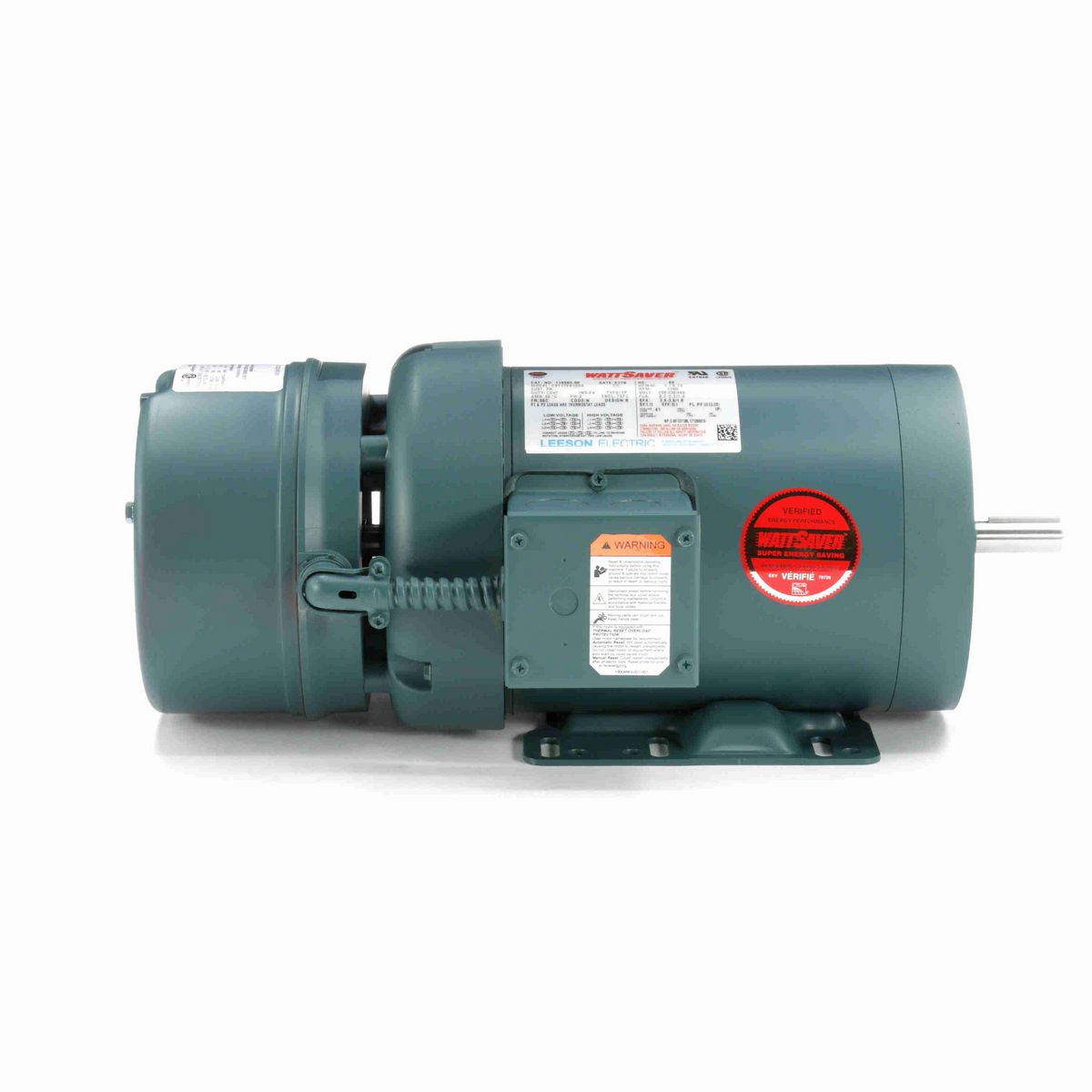 LEESON Brake Motor, 1 HP, 3 Ph, 60 Hz, 230/460 V, 1800 RPM, 56C Frame, TEFC - 119563.00