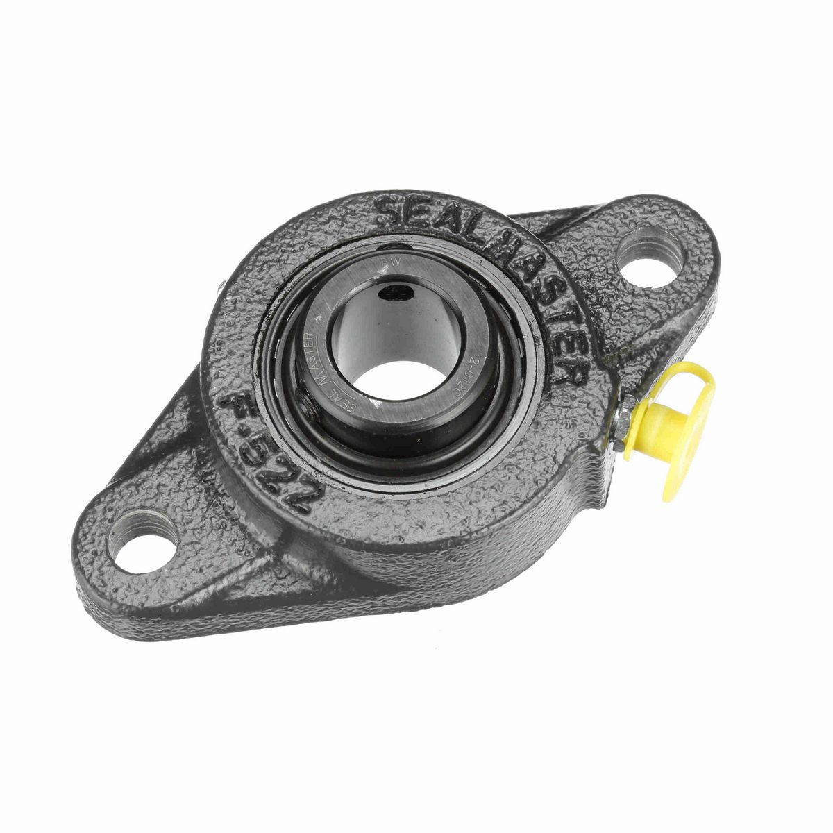 Sealmaster Mounted Cast Iron Two Bolt Flange Ball Bearing - 52100 Bearing Steel, Black Oxided - Setscrew Lock - SFT-12C