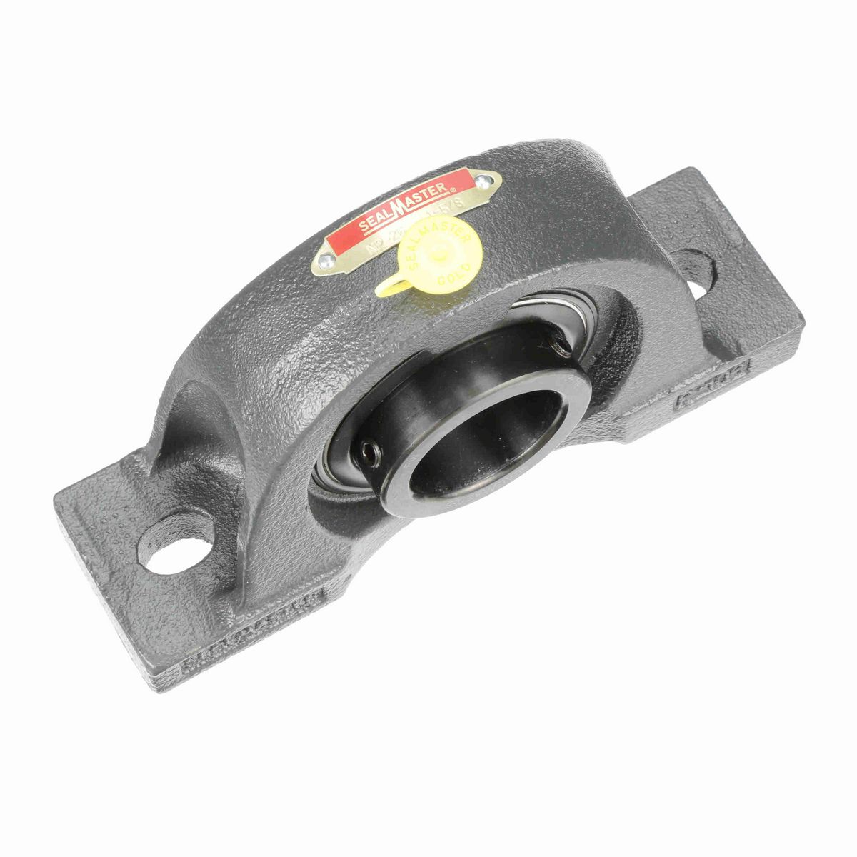Sealmaster Mounted Cast Iron Two Bolt Pillow Block Ball Bearing - 52100 Bearing Steel, Black Oxided - Setscrew Lock - NP-26