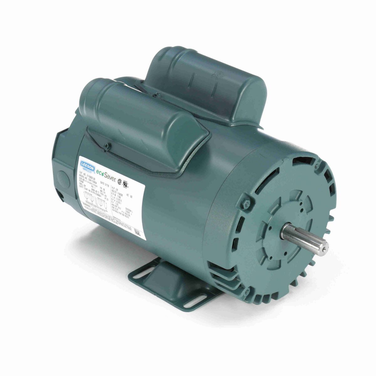 LEESON ecoSaver™ General Purpose Motor, 0.50 HP, 1 Ph, 60 Hz, 115/230 V, 1200 RPM, 56 Frame, DP - E110002.00