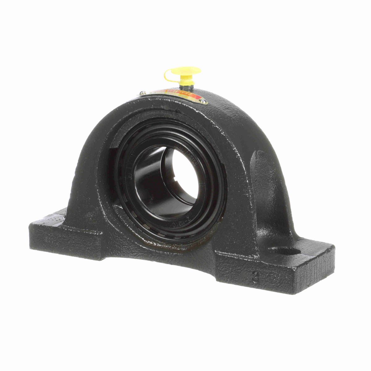 Sealmaster Mounted Cast Iron Two Bolt Pillow Block Ball Bearing - 52100 Bearing Steel, Black Oxided - Concentric Lock - NP-28TC