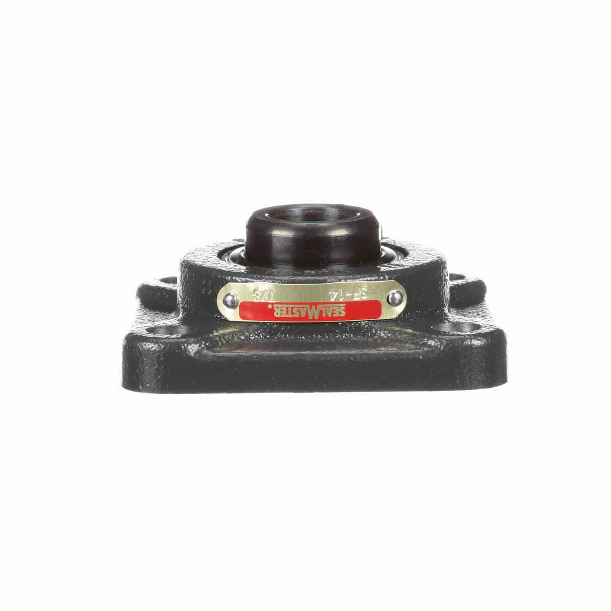 Sealmaster Mounted Cast Iron Four Bolt Flange Ball Bearing - 52100 Bearing Steel, Black Oxided - Setscrew Lock - SF-14