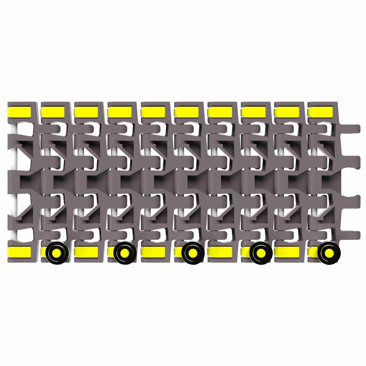 Rexnord 7956B Side-flexing Flush Grid, Material: Brown High Performance, Width: 6in, Pitch: 1.25in - 10343072