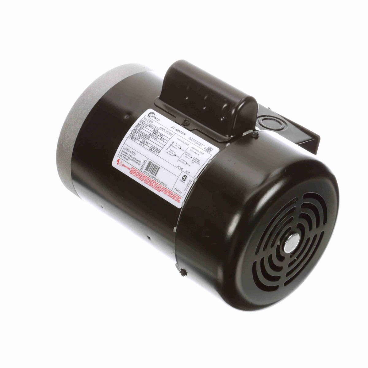 Century General Purpose Motor, 1/3 HP, 1 Ph, 60 Hz, 115/208-230 V, 1200 RPM, L56C Frame, TEFC - C209