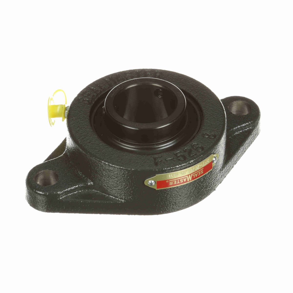 Sealmaster Mounted Cast Iron Two Bolt Flange Ball Bearing - 52100 Bearing Steel, Black Oxided - Setscrew Lock - SFT-207C