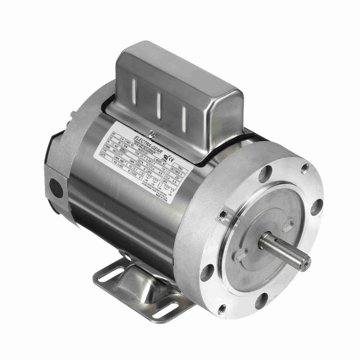 LEESON Boat Hoist Duty Motor, 0.75 HP, 1 Ph, 60 Hz, 115/230 V, 1800 RPM, 56C Frame, TENV - 6439191251