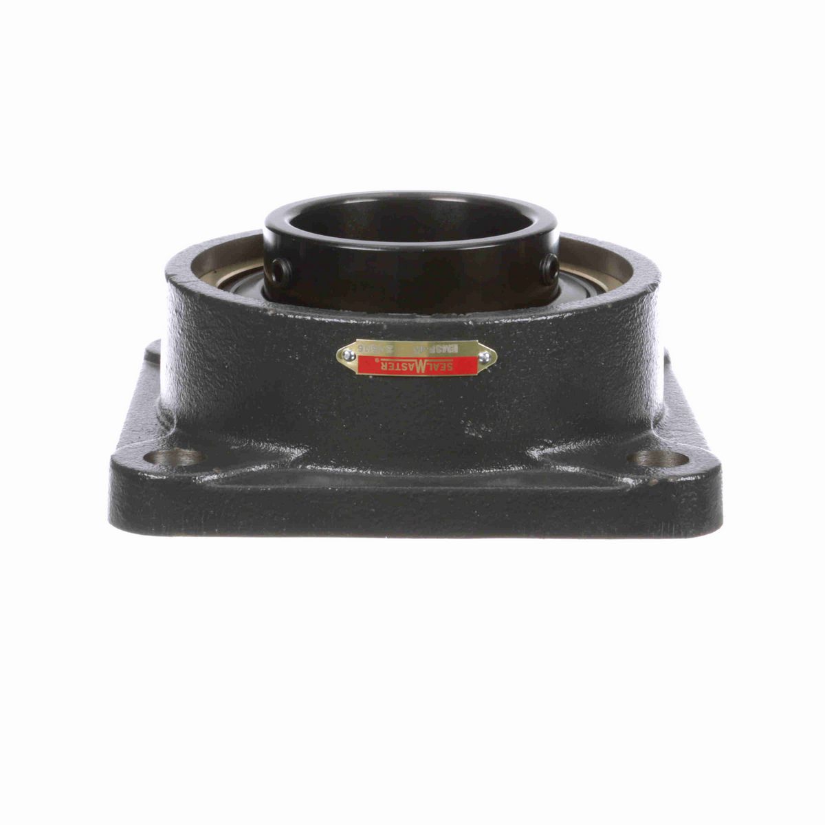 Sealmaster Mounted Cast Iron Four Bolt Flange Ball Bearing - 52100 Bearing Steel, Black Oxided - Setscrew Lock - EMSF-47