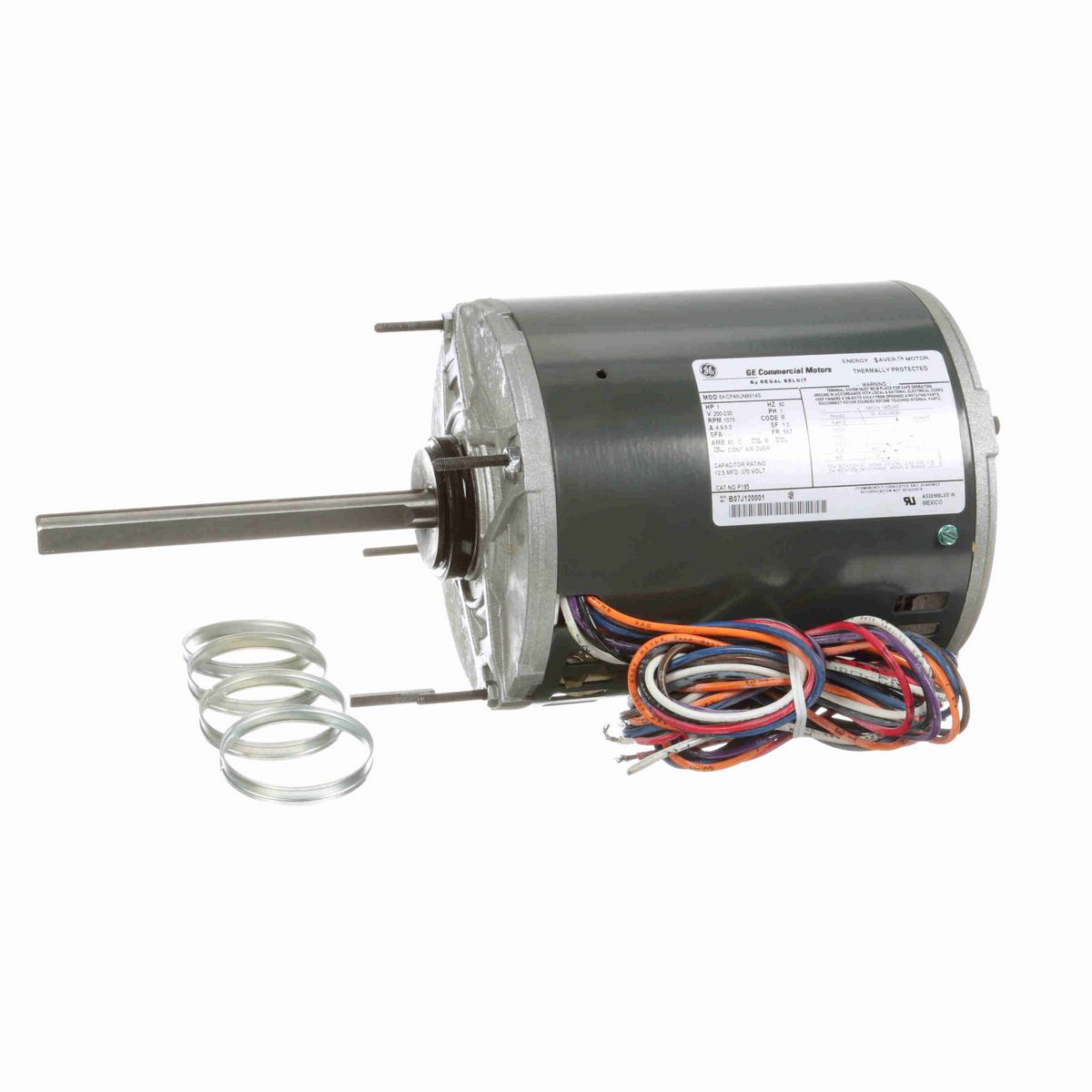 LEESON Condenser Fan Motor, 1 HP, 1 Ph, 60 Hz, 200-230 V, 1200 RPM, 56Z Frame, DP - P185