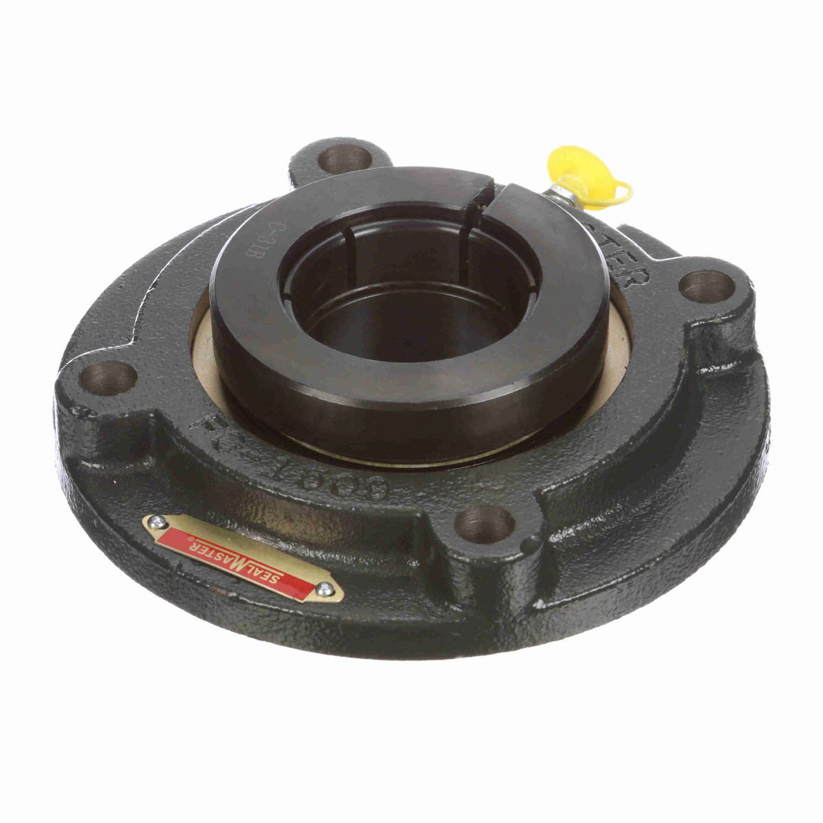 Sealmaster Mounted Cast Iron Flange Cartridge Ball Bearing - 52100 Bearing Steel, Black Oxided - Concentric Lock - EMFC-32T
