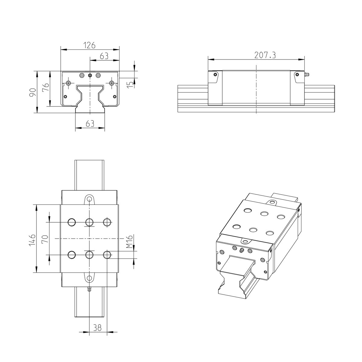 Роликовая каретка из углеродистой стали Bosch Rexroth RWD-065-SNS-C2-P-2 [R18226222X]