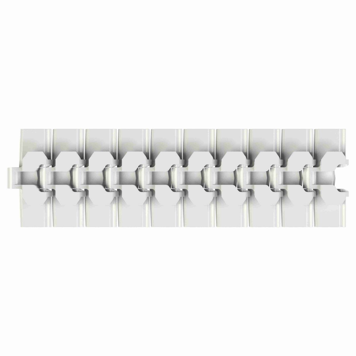 Rexnord 880TAB BO Side-flexing Solid Top Tight Radius, Material: Silver Platinum Series, Width: 4.5in, Pitch: 1.5in - 81430502