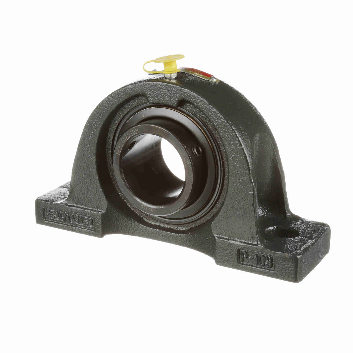 Sealmaster Mounted Cast Iron Two Bolt Pillow Block Ball Bearing - 52100 Bearing Steel, Black Oxided - Setscrew Lock - NP-28