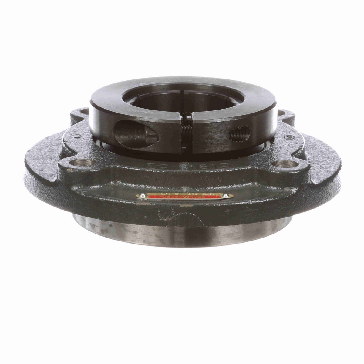 Sealmaster Mounted Cast Iron Flange Cartridge Ball Bearing - 52100 Bearing Steel, Black Oxided - Concentric Lock - MFC-36T