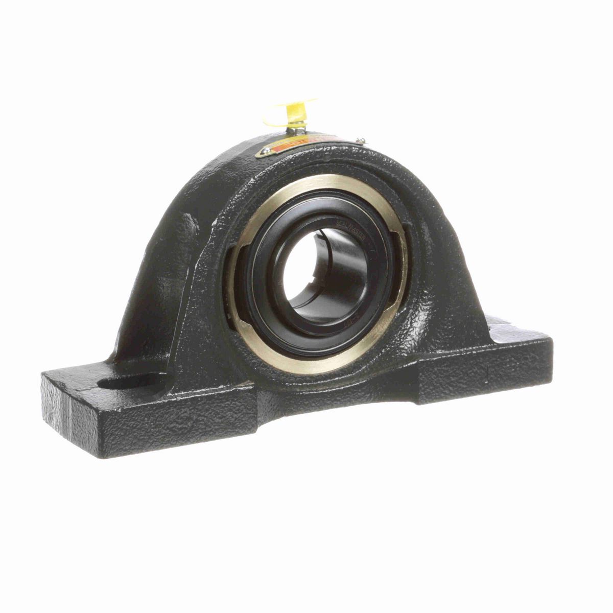 Sealmaster Mounted Cast Iron Two Bolt Pillow Block Ball Bearing - 52100 Bearing Steel, Black Oxided - Concentric Lock - EMP-23T