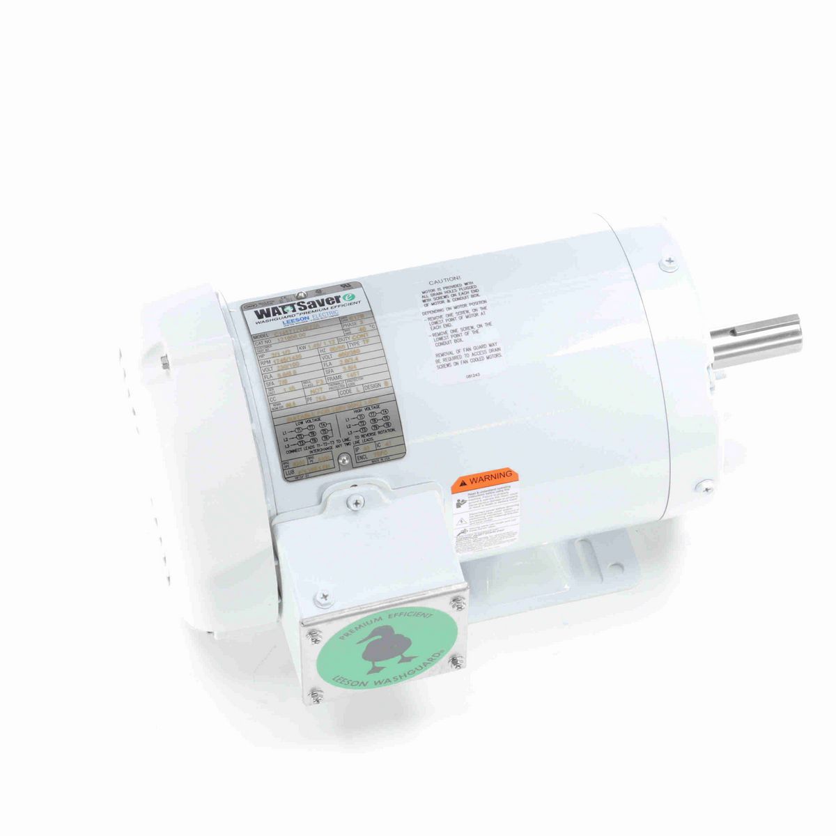 LEESON White Duck™ General Purpose Motor, 2 & 1.50 HP, 3 Ph, 60 & 50 Hz, 230/460 & 190/380 V, 1800 & 1500 RPM, 145T Frame, TEFC - 121866.00