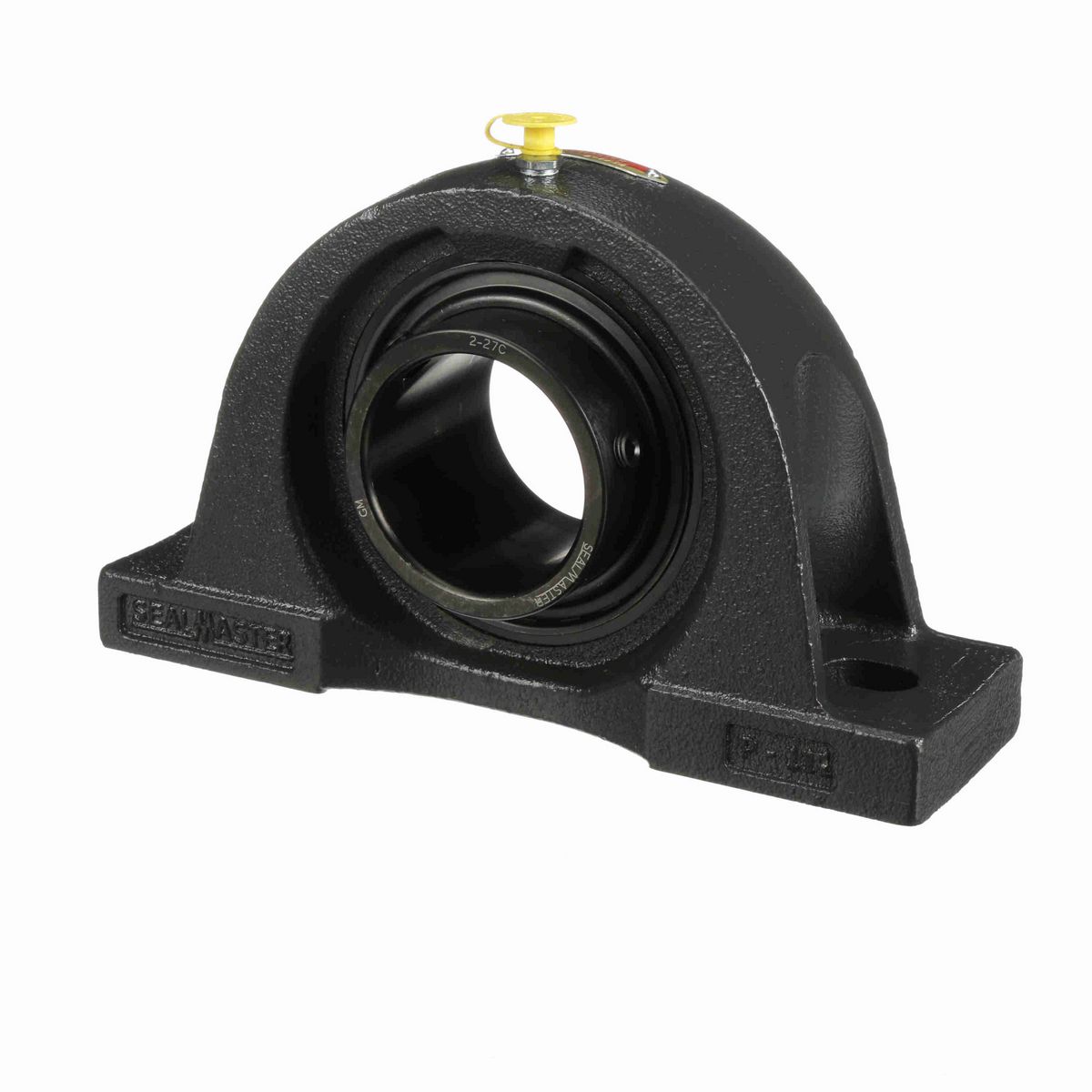 Sealmaster Mounted Cast Iron Two Bolt Pillow Block Ball Bearing - 52100 Bearing Steel, Black Oxided - Setscrew Lock - NP-39C