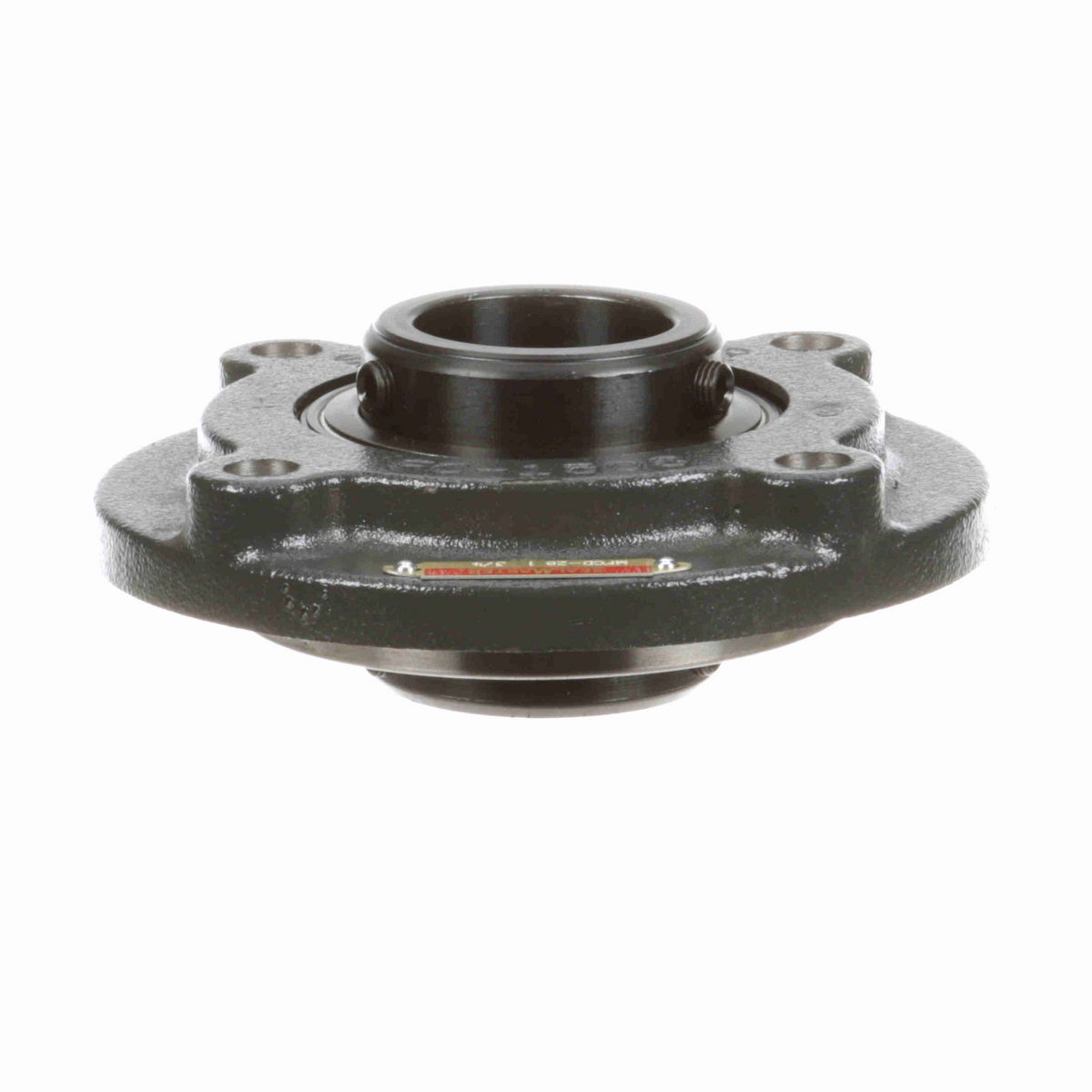 Sealmaster Mounted Cast Iron Flange Cartridge Ball Bearing - 52100 Bearing Steel, Black Oxided - Double Setscrew Lock - MFCD-28
