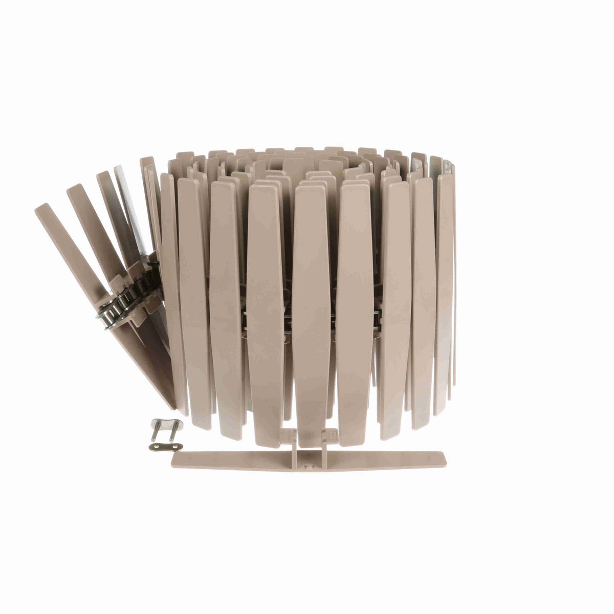 System Plast 1873TAB Side-flexing Solid Top, Material: Tan Low Friction, Width: 10in, Pitch: 1.5in - LF1873SS-TAB-K1000