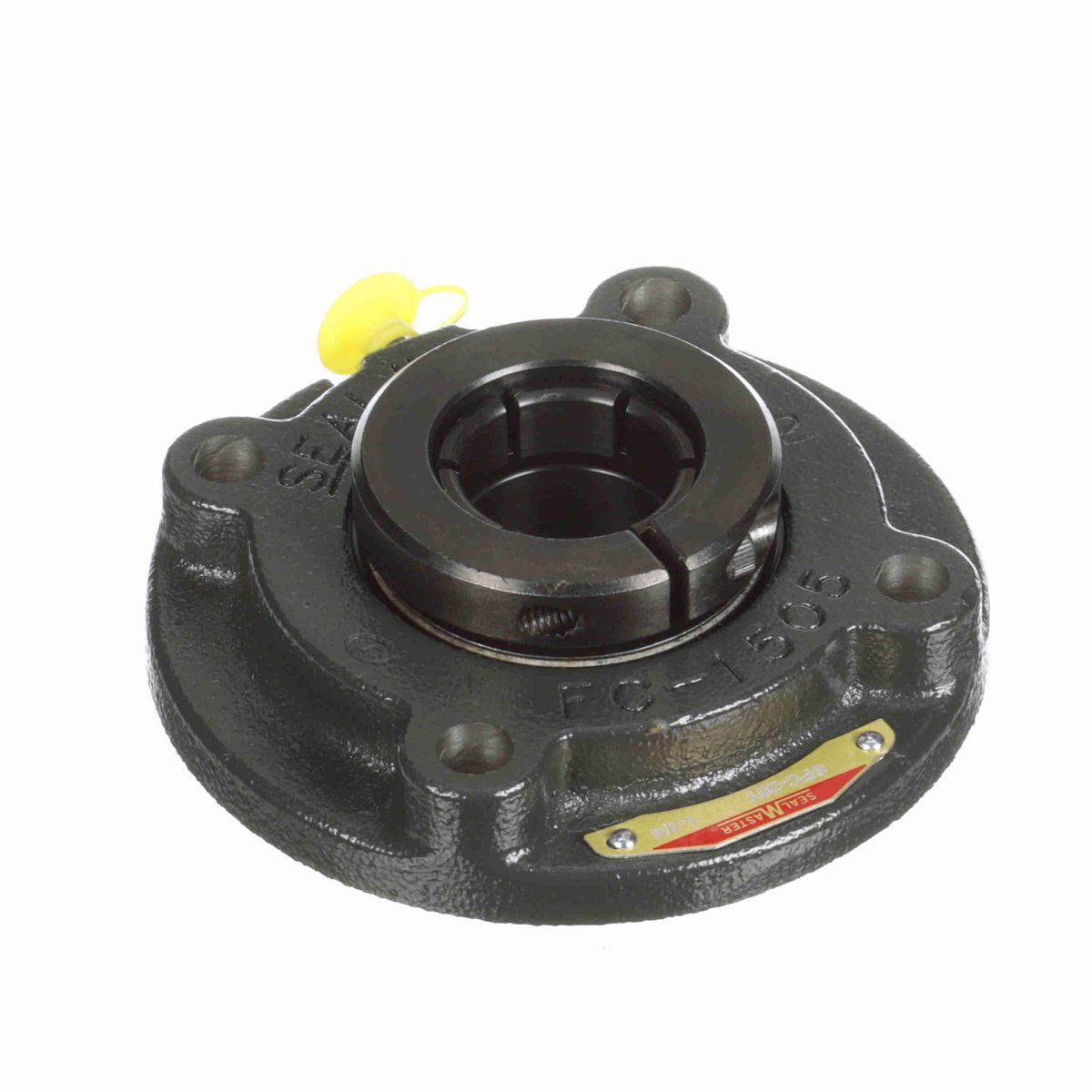 Sealmaster Mounted Cast Iron Flange Cartridge Ball Bearing - 52100 Bearing Steel, Black Oxided - Concentric Lock - SFC-20T