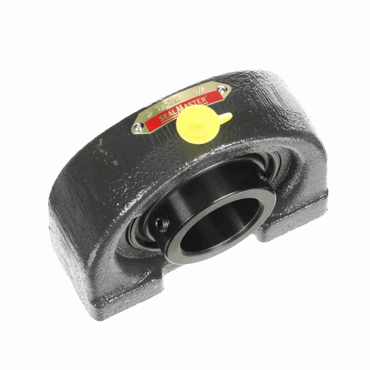 Sealmaster Mounted Cast Iron Tapped Base Pillow Block Ball Bearing - 52100 Bearing Steel, Black Oxided - Setscrew Lock - TB-26C