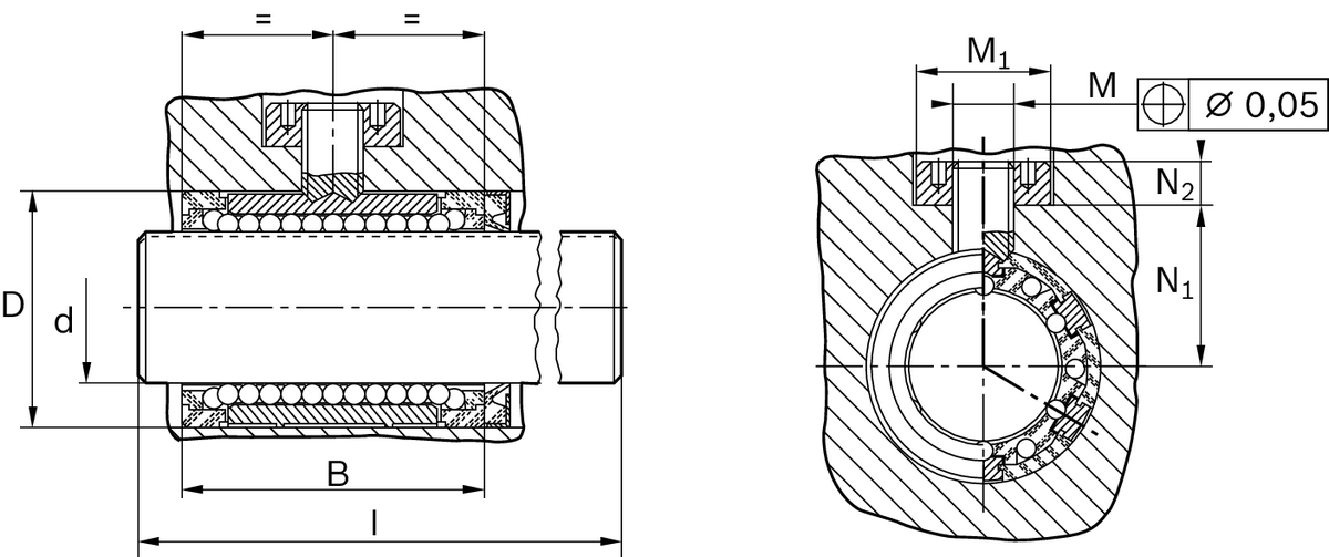 Линейная втулка устойчивая к крутящему моменту Bosch Rexroth KBDR1-20-WV-K [R069602089]