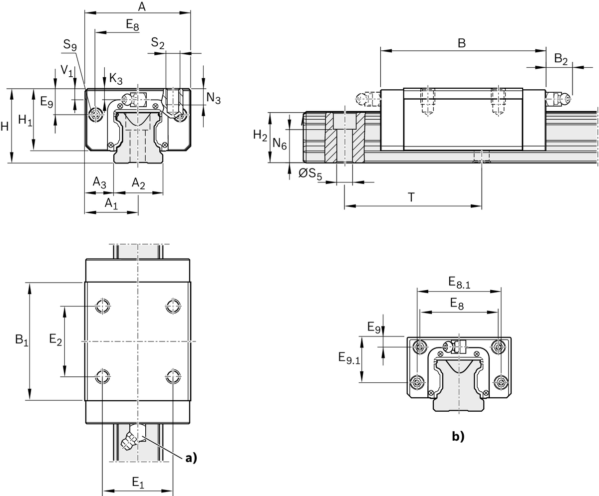 Шариковая каретка устойчивая к коррозии с покрытием Resist CR Bosch Rexroth KWC-055-SNS-C0-H-2 [R162259360]