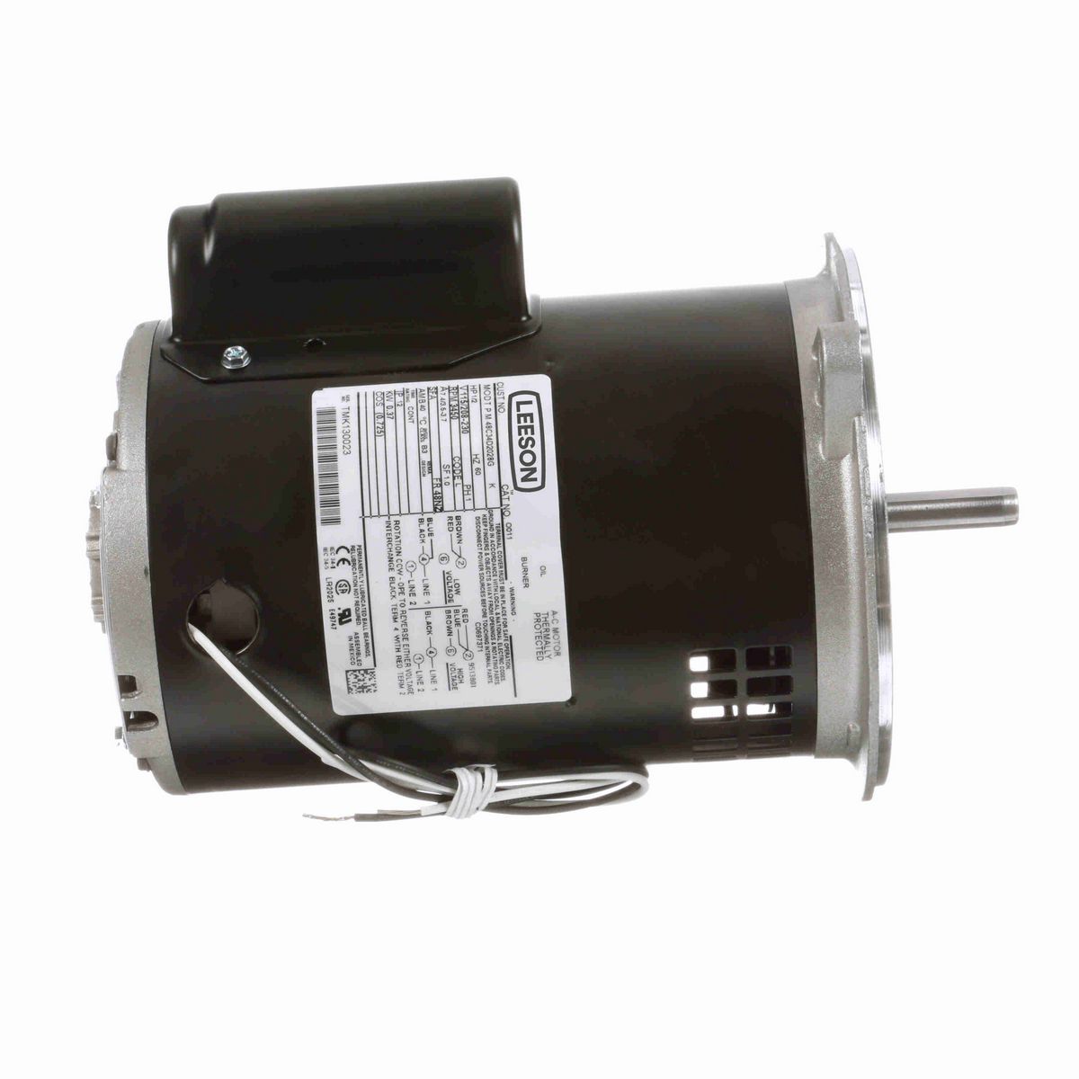LEESON Fan and Blower Motor, 0.50 HP, 1 Ph, 60 Hz, 115/208-230 V, 3600 RPM, 48NZ Frame, DP - O011