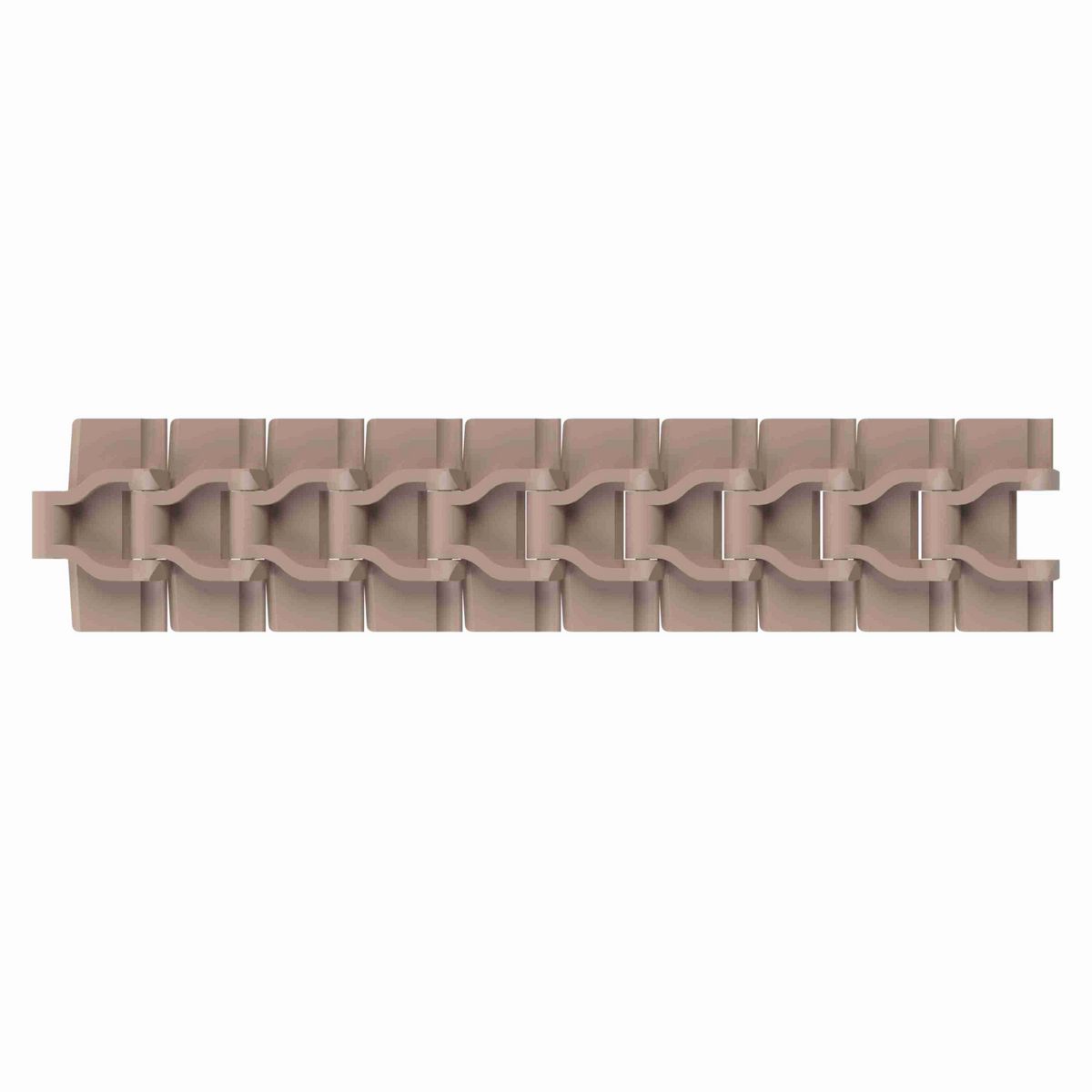 Rexnord 879B Side-flexing Solid Top, Material: Tan Low Friction, Width: 3.25in, Pitch: 1.5in - LF879K3-1/4