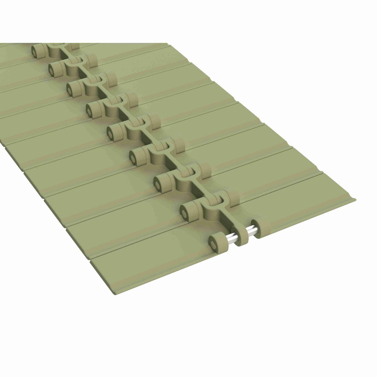 Rexnord 820 Straight Running Solid Top, Material: Green Abrasion Resistant Polyamide, Width: 7.5in, Pitch: 1.5in - 81431525