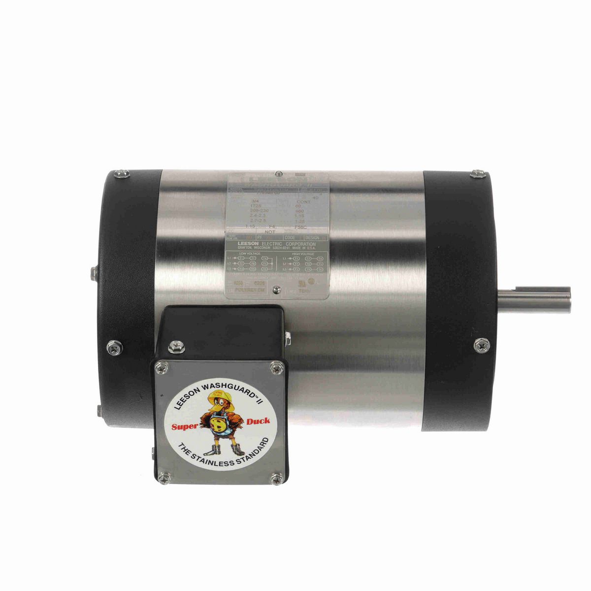 LEESON Washguard® ll General Purpose Motor, 0.75 HP, 3 Ph, 60 Hz, 230/460 V, 1800 RPM, 56C Frame, TENV - 114395.00