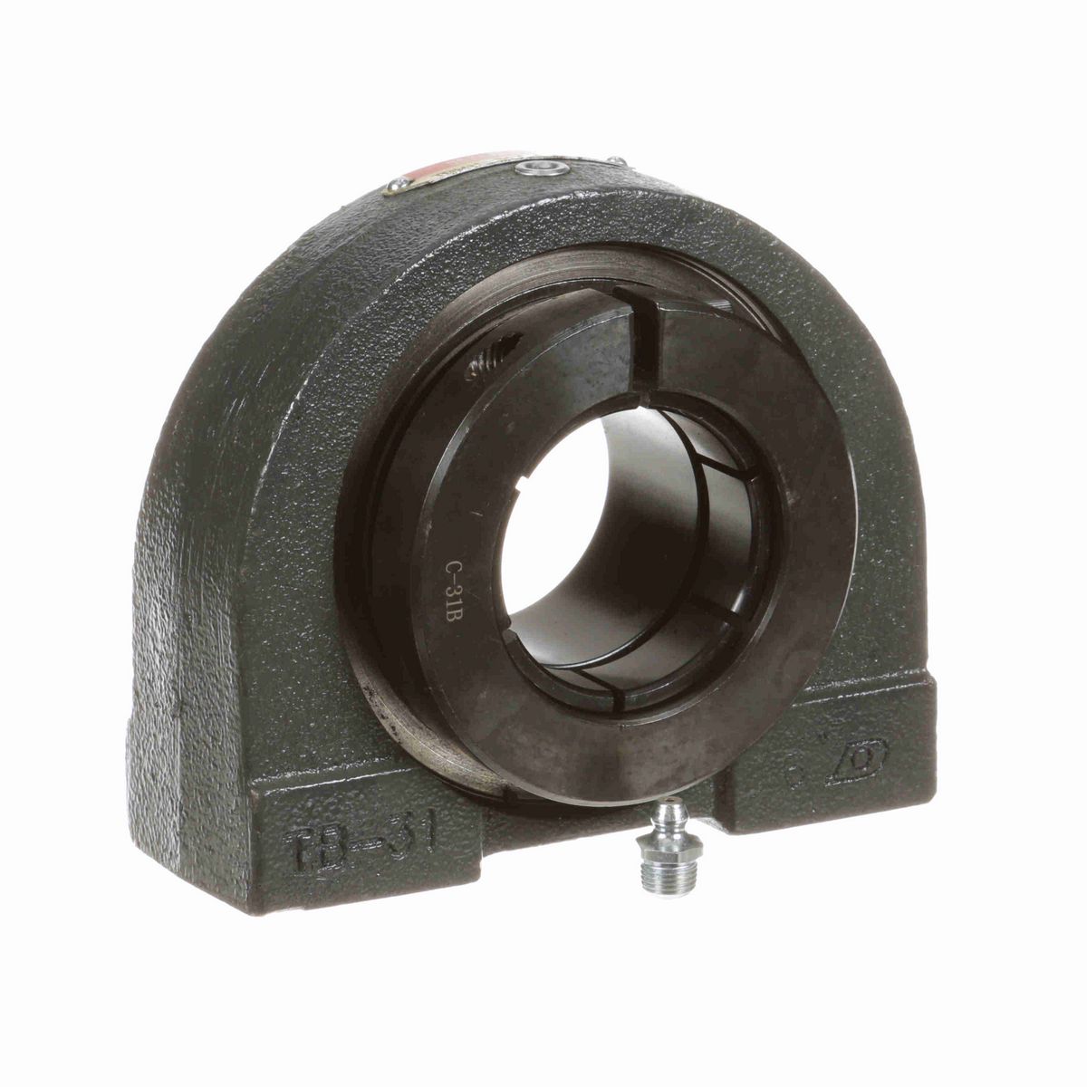 Sealmaster Mounted Cast Iron Tapped Base Pillow Block Ball Bearing - 52100 Bearing Steel, Black Oxided - Concentric Lock - TBMH-31T