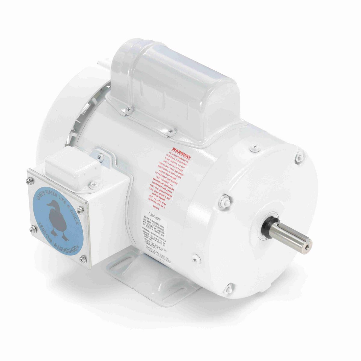 LEESON White Duck™ General Purpose Motor, 1 HP, 1 Ph, 60 Hz, 115/230 V, 1800 RPM, 56 Frame, TEFC - 112626.00