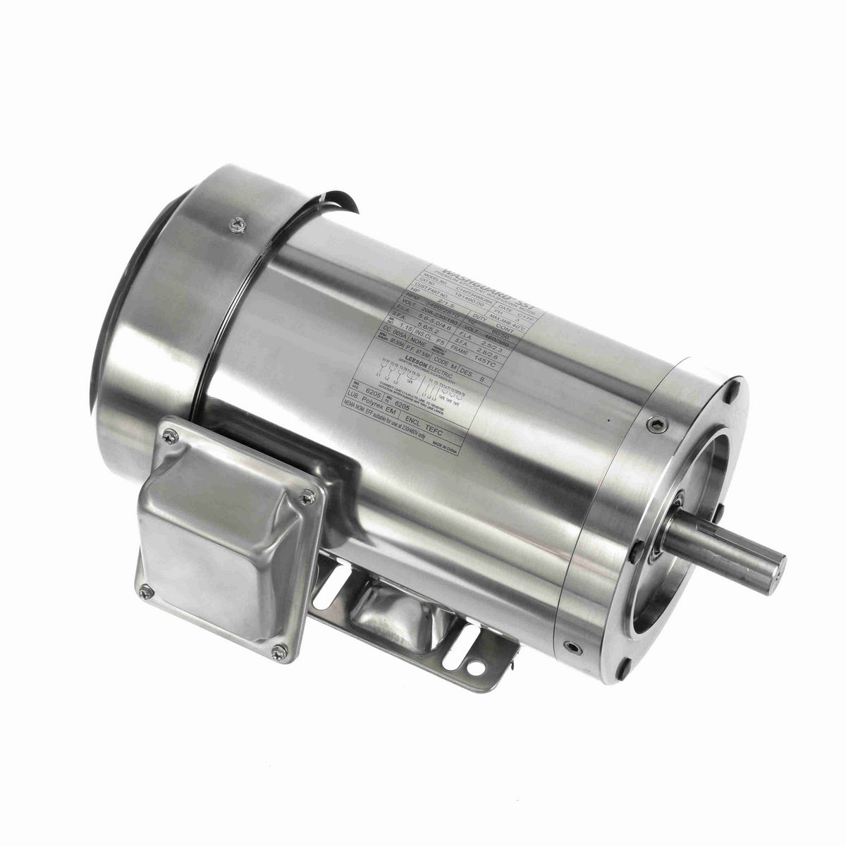 LEESON SST Duck™ General Purpose Motor, 2 & 1.50 HP, 3 Ph, 60 & 50 Hz, 230/460 & 190/380 V, 3600 & 3000 RPM, 145TC Frame, TEFC - 191490.00