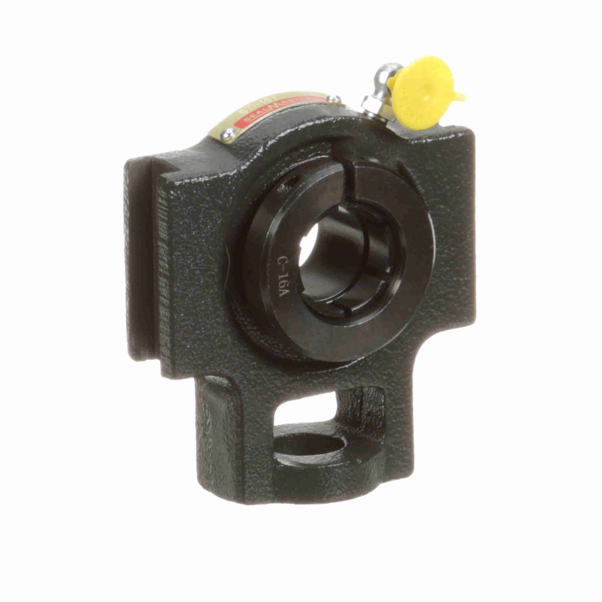 Sealmaster Mounted Cast Iron Wide Slot Take Up Ball Bearing - 52100 Bearing Steel, Black Oxided - Concentric Lock - ST-16T