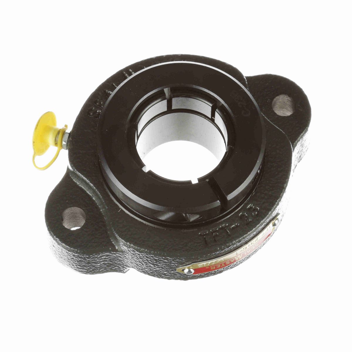 Sealmaster Mounted Cast Iron Two Bolt Flange Ball Bearing - 52100 Bearing Steel, Black Oxided - Concentric Lock - TFT-23TC-1