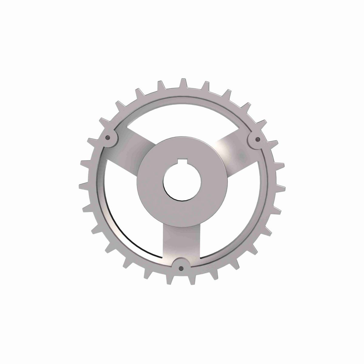 Rexnord 820 Series Solid One Piece Cast Iron Sprocket with 27 Teeth and a 1in Round Shaft-Ready Bore with Keyway & Setscrew - 401-163-5