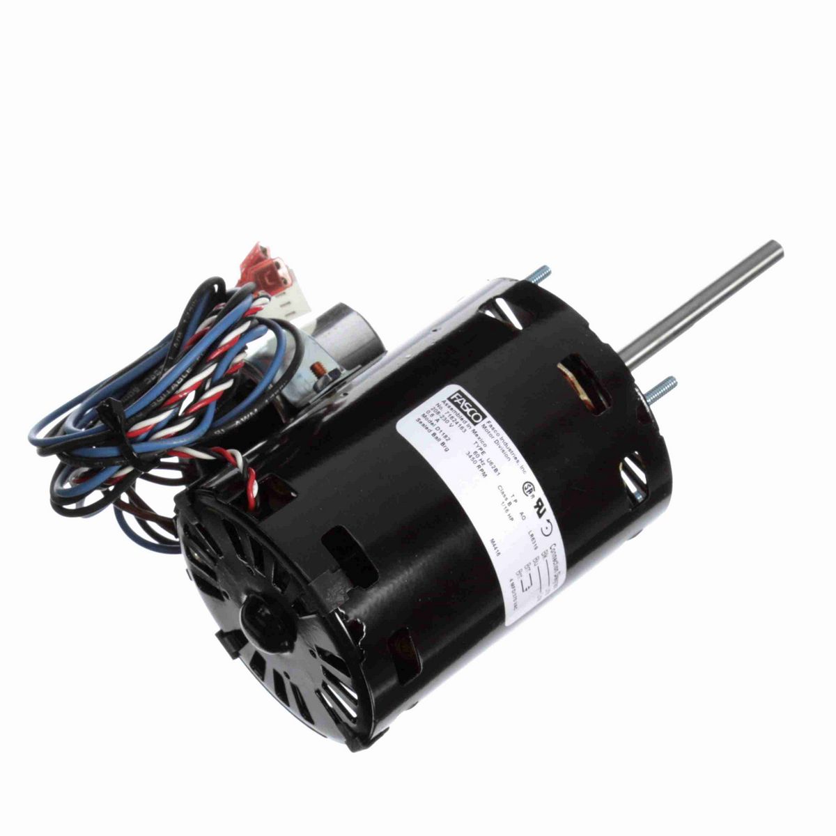 FASCO OEM Replacement Motor, 1/16 HP, 1 Ph, 60 Hz, 208-230 V, 3450 RPM, 1 Speed, 3.3" Diameter, OAO - D1182