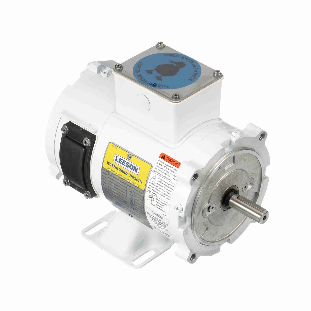 LEESON White Duck™ Washdown Motor, 0.25 HP, 90 V, 1750 RPM, S56C Frame, TENV - 108423.00
