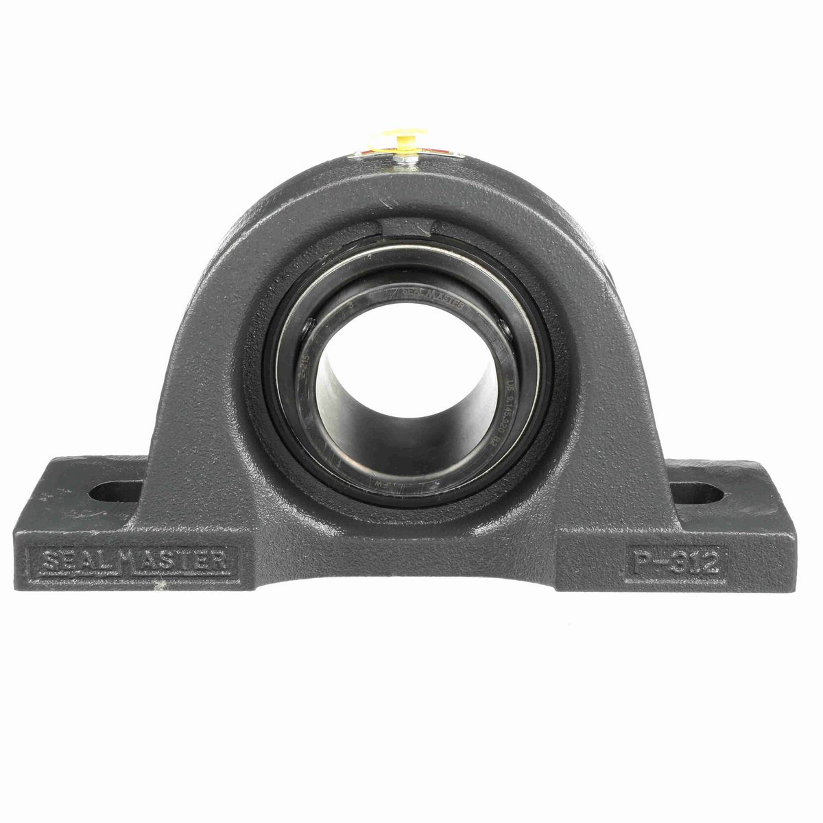 Sealmaster Mounted Cast Iron Two Bolt Pillow Block Ball Bearing - 52100 Bearing Steel, Black Oxided - Setscrew Lock - NP-47