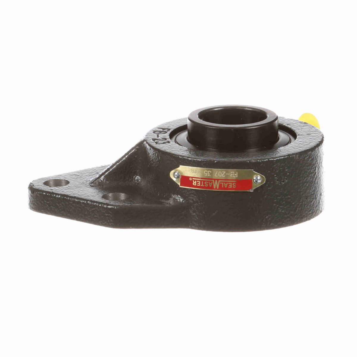 Sealmaster Mounted Cast Iron Three Bolt Flange Bracket Ball Bearing - 52100 Bearing Steel, Black Oxided - Setscrew Lock - FB-207