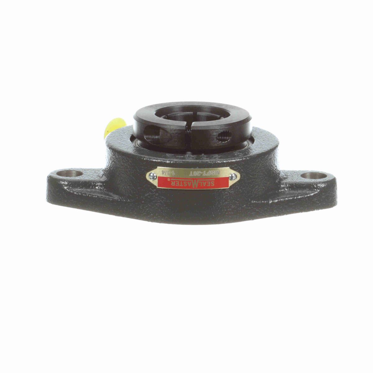 Sealmaster Mounted Cast Iron Two Bolt Flange Ball Bearing - 52100 Bearing Steel, Black Oxided - Concentric Lock - MSFT-20T