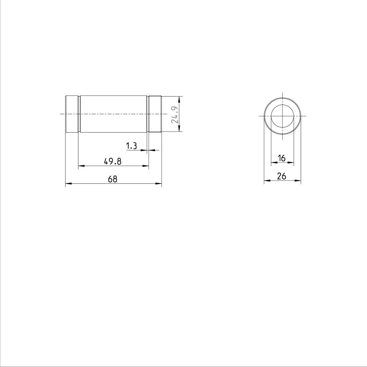 Стандартная линейная втулка Bosch Rexroth KBMT-16-DD-NR [R065021630]