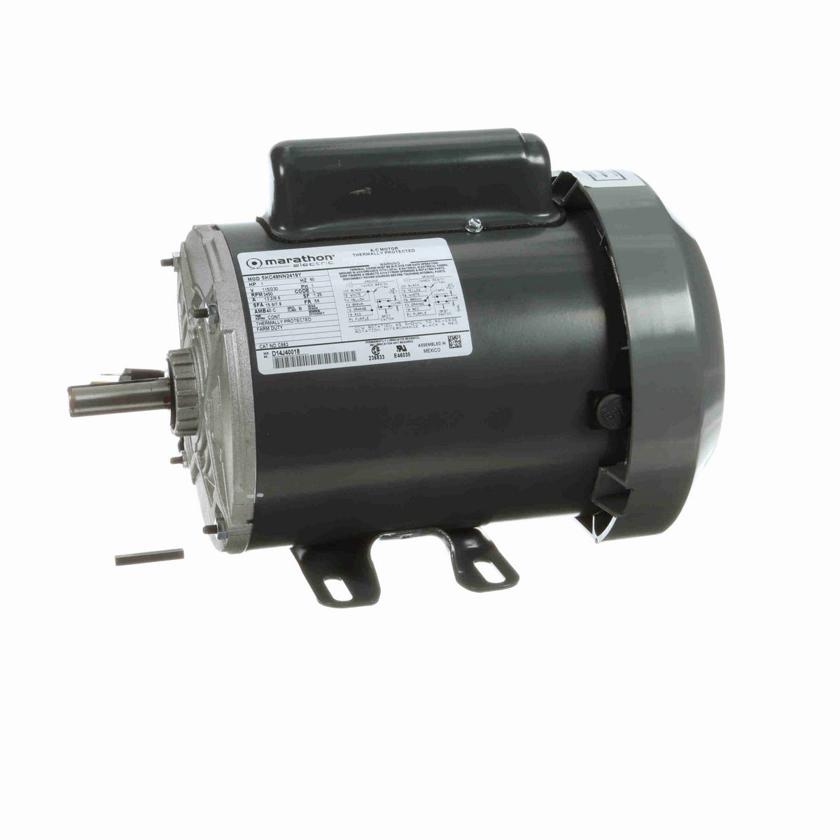 LEESON General Purpose Motor, 1 HP, 1 Ph, 60 Hz, 115/230 V, 3600 RPM, 56 Frame, TEFC - C663