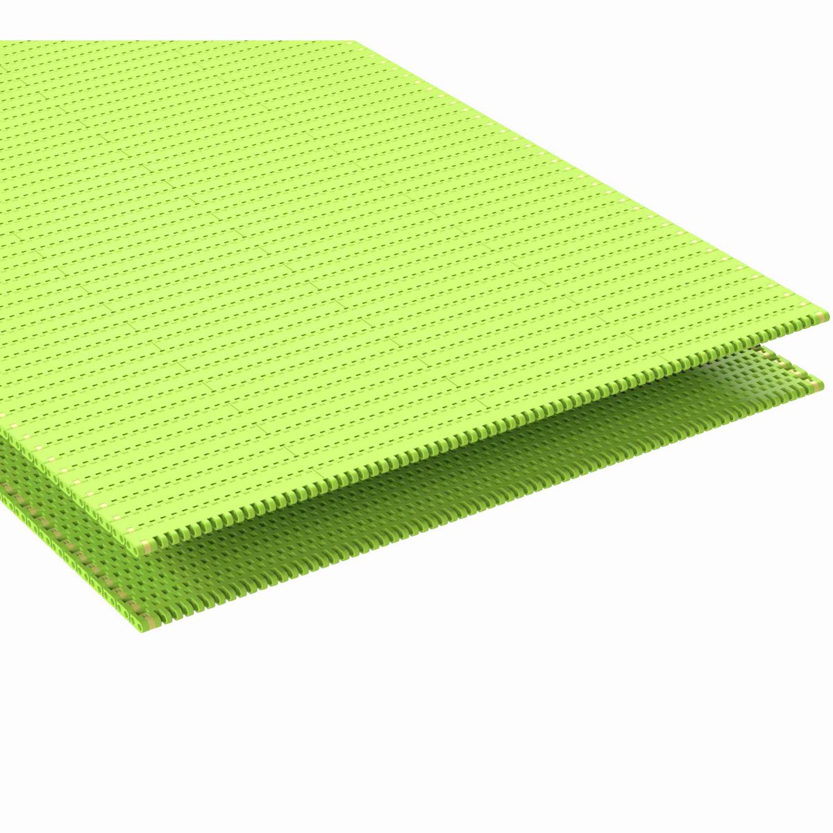 Rexnord 8505 Straight Running Solid Top, Material: Bright Lime-Green Dry PET Low Friction, Width: 24in, Pitch: 0.75in - 10703744