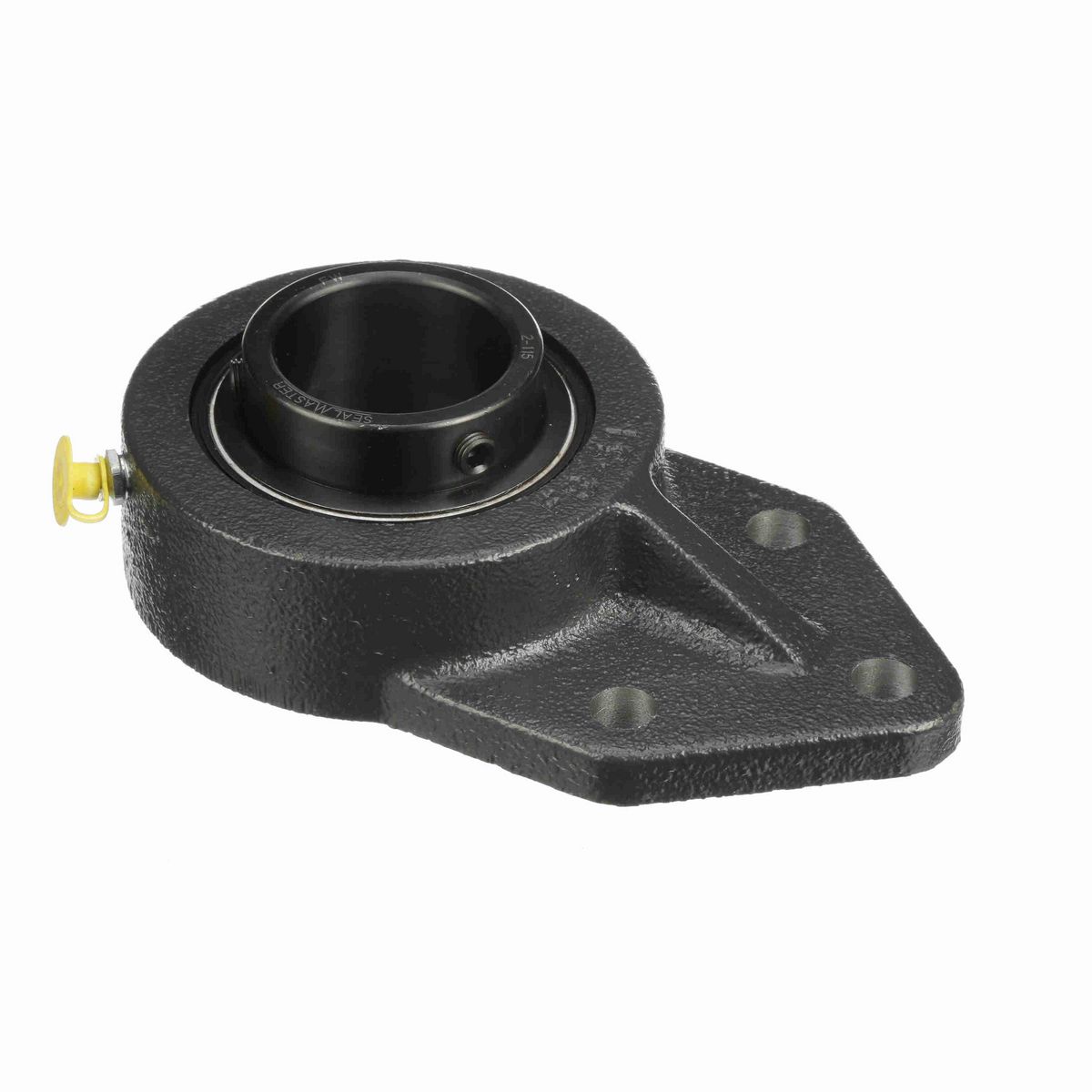 Sealmaster Mounted Cast Iron Three Bolt Flange Bracket Ball Bearing - 52100 Bearing Steel, Black Oxided - Setscrew Lock - FB-31